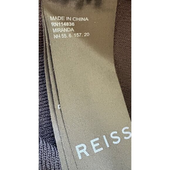 Reiss Miranda Drape Shoulder Top Black Stretch Knit L - Picture 10 of 11